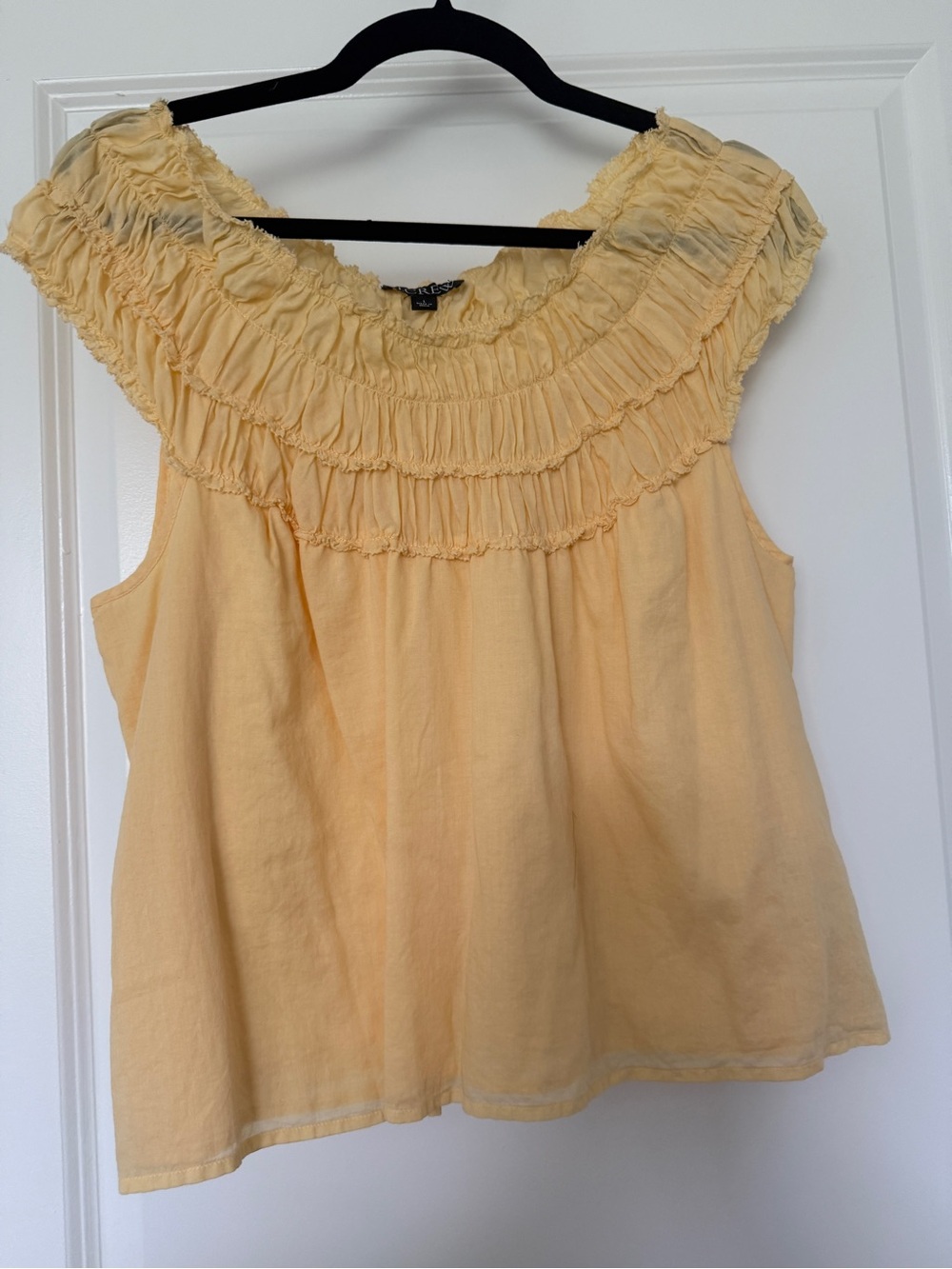 J crew Smocked Off-Shoulder Yellow Women’s Top
